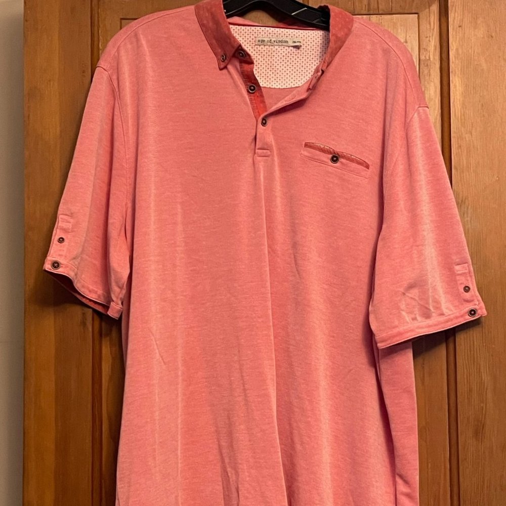 Age of Wisdom 2XL Red Sunwashed T-Shirt with buttons - Excellent Condition!